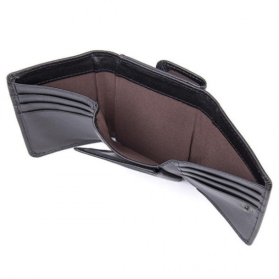 9 Card Slots Men Genuine Leather RFID Blocking Secure Wallet Minimalist Classic Card Holder