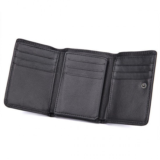 9 Card Slots Men Genuine Leather RFID Blocking Secure Wallet Minimalist Classic Card Holder