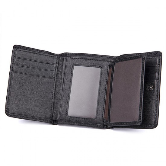 9 Card Slots Men Genuine Leather RFID Blocking Secure Wallet Minimalist Classic Card Holder