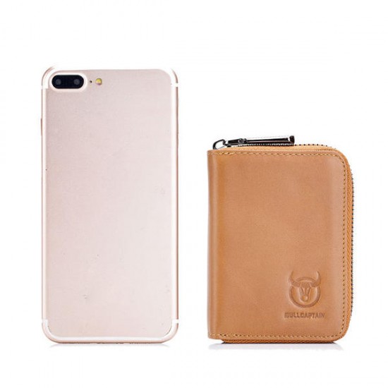Bullcaptain Men Genuine Leather Multi-slots Card Holder Wallet Bullcaptain Men Genuine Leather Multi-slots Card Holder Wallet