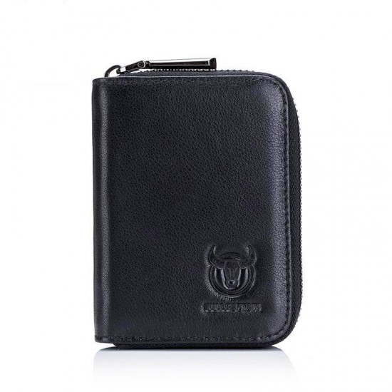 Bullcaptain Men Genuine Leather Multi-slots Card Holder Wallet