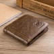 Bullcaptain Men Trifold Wallet Classic Short Thin Wallet Card Holder