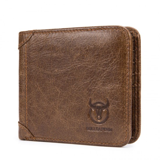 Bullcaptain Men Trifold Wallet Classic Short Thin Wallet Card Holder Bullcaptain Men Trifold Wallet Classic Short Thin Wallet Card Holder
