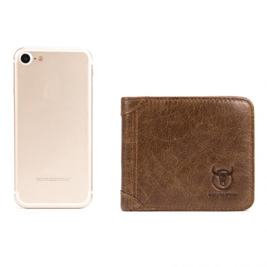 Bullcaptain Men Trifold Wallet Classic Short Thin Wallet Card Holder Bullcaptain Men Trifold Wallet Classic Short Thin Wallet Card Holder