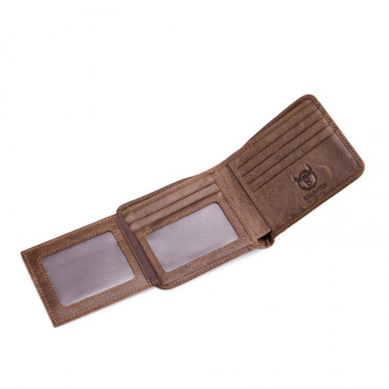 Bullcaptain Men Trifold Wallet Classic Short Thin Wallet Card Holder Bullcaptain Men Trifold Wallet Classic Short Thin Wallet Card Holder
