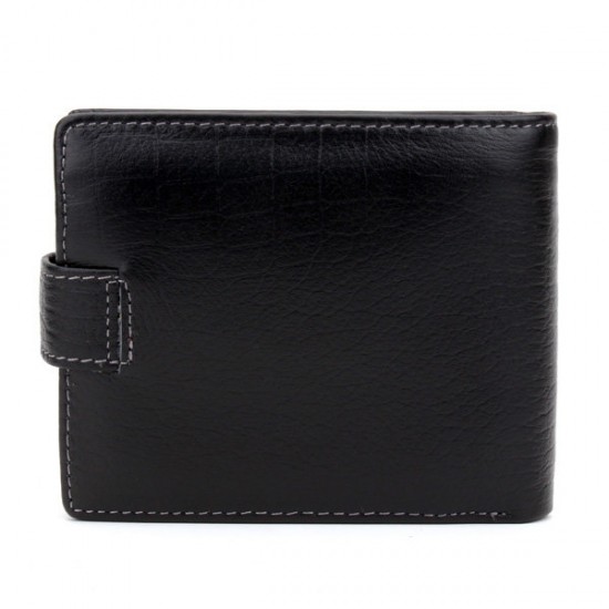 C.S.C Brand Men's Genuine Leather Black Bifold Clutch Wallet Purse Card Package
