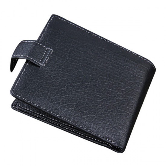 C.S.C Brand Men's Genuine Leather Black Bifold Clutch Wallet Purse Card Package