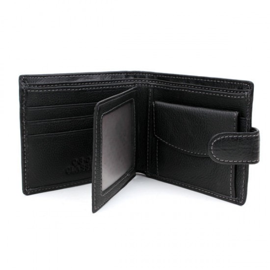 C.S.C Brand Men's Genuine Leather Black Bifold Clutch Wallet Purse Card Package C.S.C Brand Men's Genuine Leather Black Bifold Clutch Wallet Purse Card Package