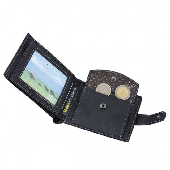 C.S.C Brand Men's Genuine Leather Black Bifold Clutch Wallet Purse Card Package C.S.C Brand Men's Genuine Leather Black Bifold Clutch Wallet Purse Card Package
