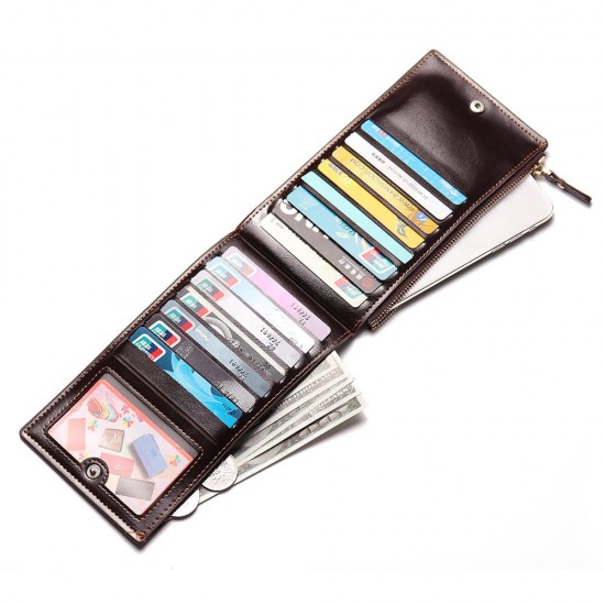 Large Capacity Men Pu Leather Business Wallet Card Holder