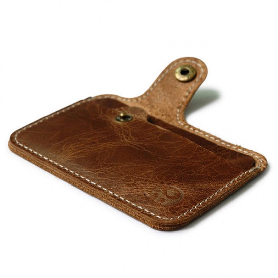 Simple Practical Genuine Leather Card Holder Wallet Purse