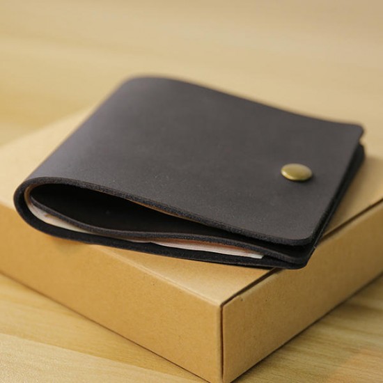 Vintage Genuine Leather Simple Mini Wallet Card Holder