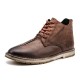 Big Size Men Stitching Retro Style Ankle Boots