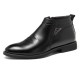 Comfy Men Casual Business PU Leather Fur Lining Side Zipper Pointed Toe Ankle Boots