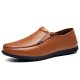 Big Size Leather Comfortable Driving Loafers Flats