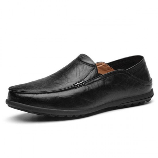 Big Size Leather Comfortable Driving Loafers Flats