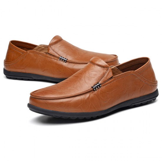 Big Size Leather Comfortable Driving Loafers Flats