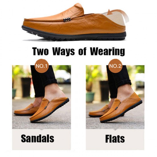 Big Size Leather Comfortable Driving Loafers Flats