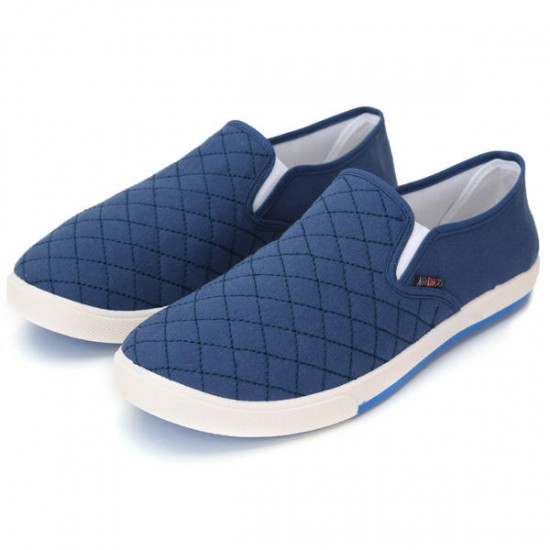 Canvas Breathable Slip On Loafers Casual Men Solid Cotton Shoes Driving Shoes