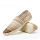 Casual Slip On Linen Cloth Breathable Soft Sole Flat Shoes Stripe Driving Shoes