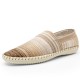 Casual Slip On Linen Cloth Breathable Soft Sole Flat Shoes Stripe Driving Shoes