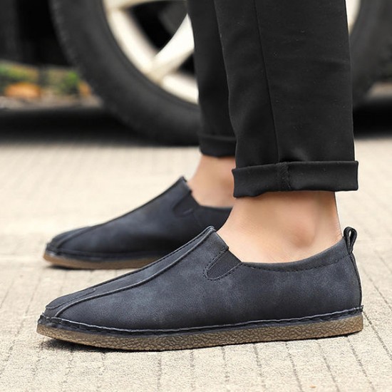 Comfortable Soft Sole Suede Leather Casual Loafers Flats for Men