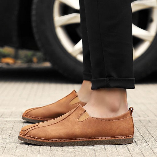 Comfortable Soft Sole Suede Leather Casual Loafers Flats for Men