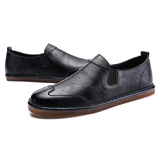 Comfy Men Casual Soft Sole Genuine Leather Flats Loafers