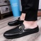 Men Casual Outdoor Leather Slippers Low Top Slip On Loafers