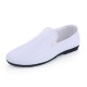 Men New Fashion PU Leather Woven Breathable Slip On Casual Driving Shoes Loafer