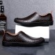 Banggood Shoes Men Comfy Breathable Hollow Outs Genuine Leather Slip On Oxfords