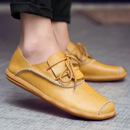 Business Shoes Men Casual Low Top Oxfords In Leather