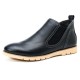 Comfy Casual Business Genuine Leather Elastic Band Soft Sole High Top Oxfords for Men