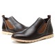 Comfy Casual Business Genuine Leather Elastic Band Soft Sole High Top Oxfords for Men