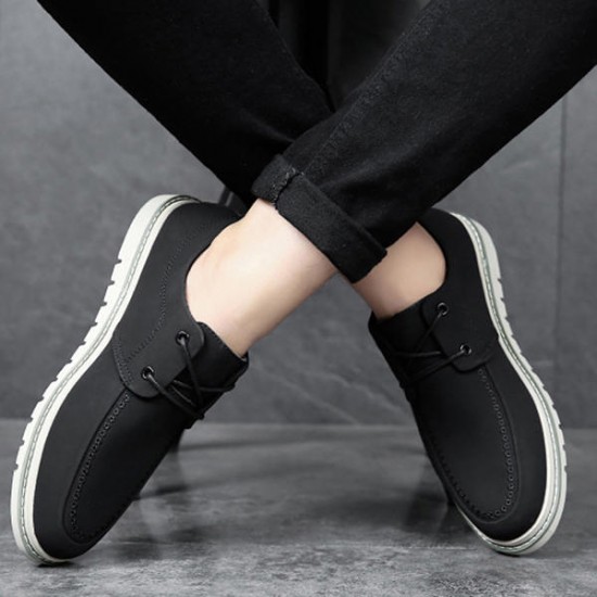 Comfy Men Soft Suede Leather Casual Oxfords Lace Up Shoes