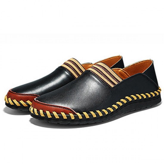 Genuine Leather Men Soft Slip On Loafers Casual Shoes