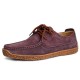 Men Anti Collision Toe Moc Toe Stitching Suede Leather Soft Sole Oxfords