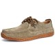 Men Anti Collision Toe Moc Toe Stitching Suede Leather Soft Sole Oxfords