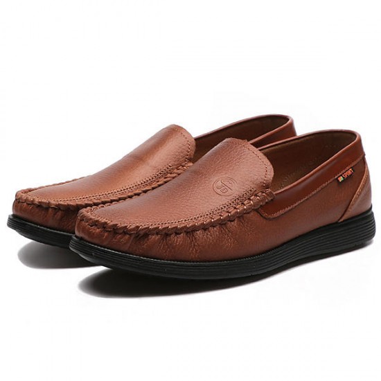 Men Casual Business Soft Leather Oxfords Slip On Shoes