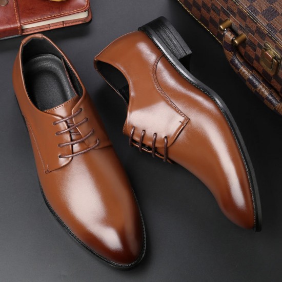 Men Classic Soft Comfortable Formal Business Oxfords Leather Shoes