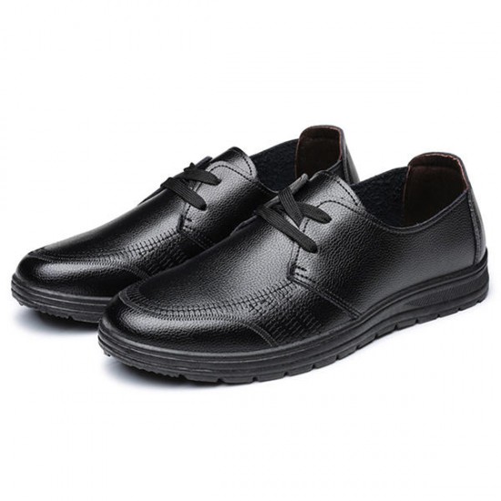 Men Comfortable Leather Business Oxfords Lace Up Shoes