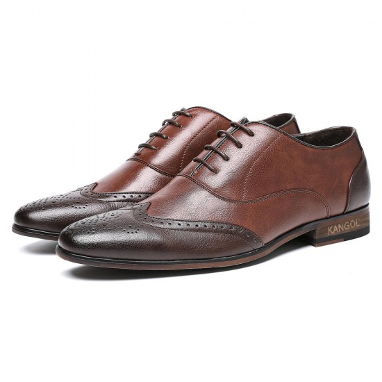 Men Soft Brogue Carved Business Casual Oxfords