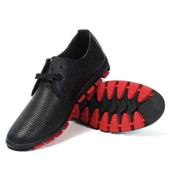 Mens Casual Animal Texture Lace Up Oxford Artificial Leather Shoes