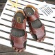 Comfy Men Casual Buckle Stitching Hollow Outs Leather Sandals Shoes