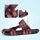 Comfy Men Casual Buckle Stitching Hollow Outs Leather Sandals Shoes