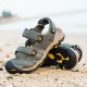 Large Size Men Comfy Genuine Leather Breathable Hook Loop Sandals Shoes