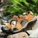 Men Anti Collision Toe Breathable Hollow Outs Adjustable Lace Up Sandals Shoes