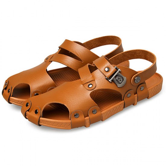 Men Beach Sandals Outdoor Summer Slip On Flat Shoes