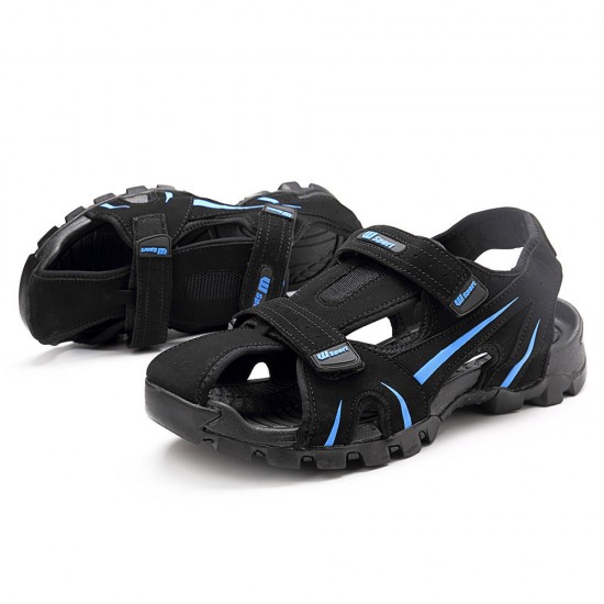 Men Breathable Anti Collision Toe Adjustable Hook Loop Sandals