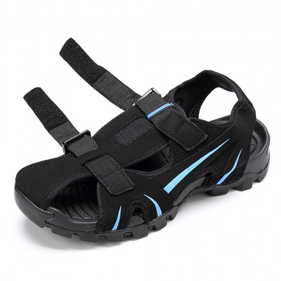 Men Breathable Anti Collision Toe Adjustable Hook Loop Sandals